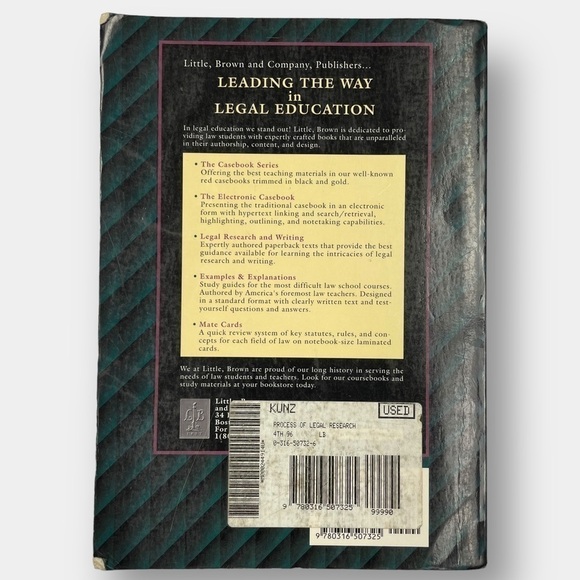 The Process of Legal Research Book 4th Fourth Edition 1996 - Picture 3 of 8